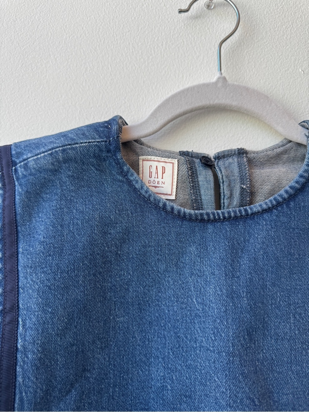 Gap × DÔEN Denim Sailor Mini Dress NEW - Picture 3 of 11